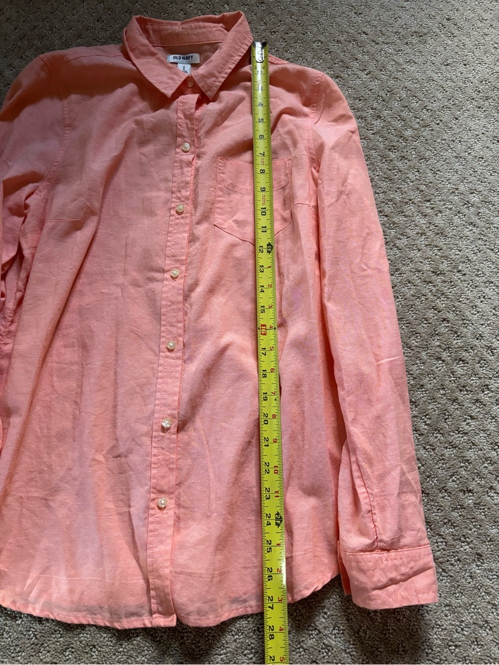 Old Navy Men’s Orange Button Down Shirt - Picture 3 of 5
